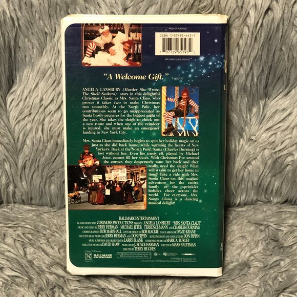 VINTAGE Mrs Santa Claus Hallmark Clamshell VHS Tape Movie 1996 Angela Lansbury - Picture 2 of 3